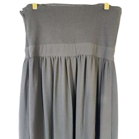 Leith Romper Maxi Overlay Black Anthropologie Crepe Sleeveless Medium - Picture 8 of 11